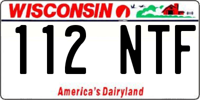 WI license plate 112NTF