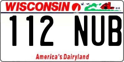 WI license plate 112NUB