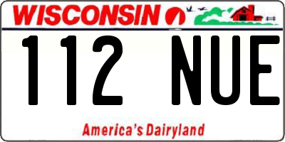 WI license plate 112NUE