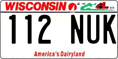 WI license plate 112NUK