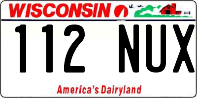 WI license plate 112NUX