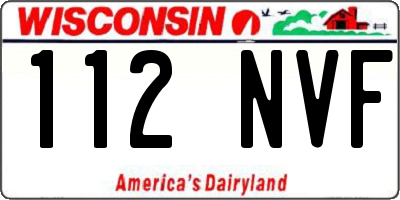 WI license plate 112NVF