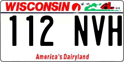 WI license plate 112NVH
