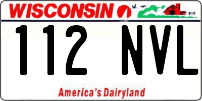 WI license plate 112NVL