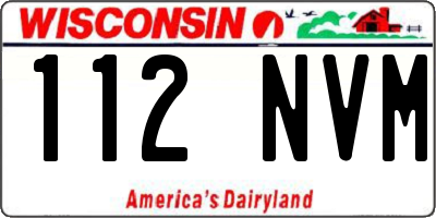 WI license plate 112NVM