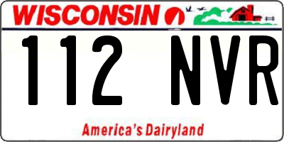 WI license plate 112NVR