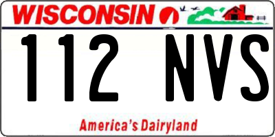 WI license plate 112NVS