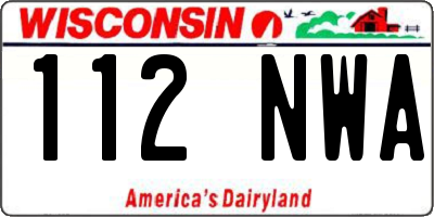 WI license plate 112NWA