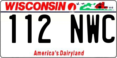 WI license plate 112NWC
