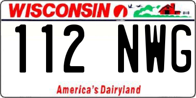 WI license plate 112NWG