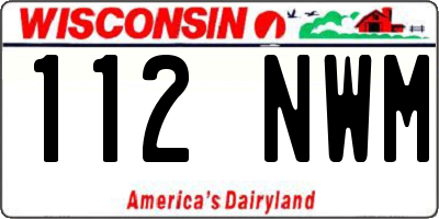 WI license plate 112NWM
