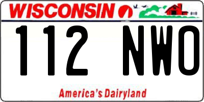WI license plate 112NWO