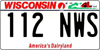 WI license plate 112NWS