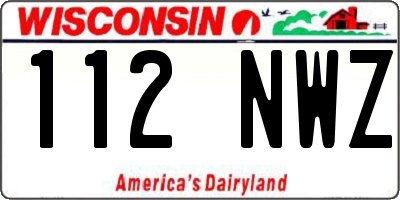 WI license plate 112NWZ
