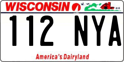 WI license plate 112NYA