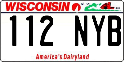WI license plate 112NYB