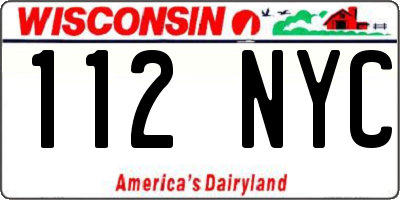 WI license plate 112NYC