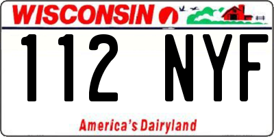 WI license plate 112NYF