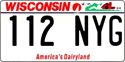 WI license plate 112NYG