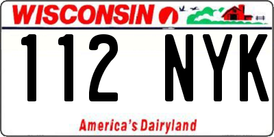 WI license plate 112NYK