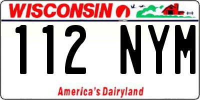 WI license plate 112NYM