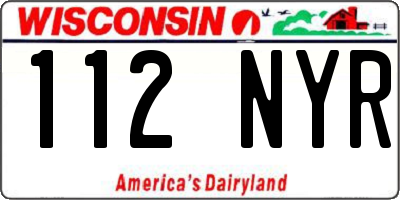 WI license plate 112NYR