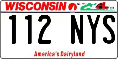 WI license plate 112NYS