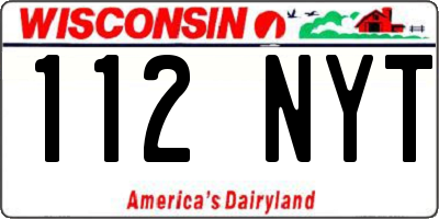 WI license plate 112NYT