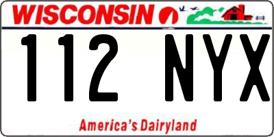 WI license plate 112NYX