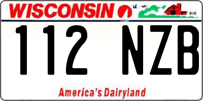 WI license plate 112NZB
