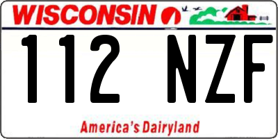 WI license plate 112NZF