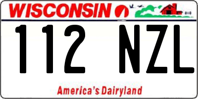 WI license plate 112NZL
