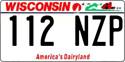 WI license plate 112NZP