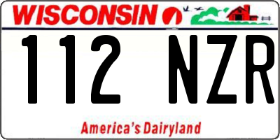 WI license plate 112NZR