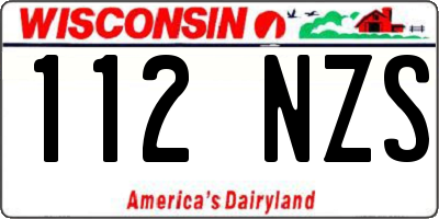 WI license plate 112NZS