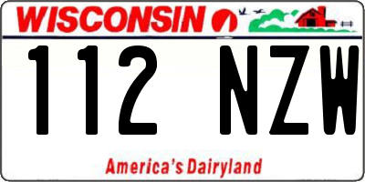 WI license plate 112NZW