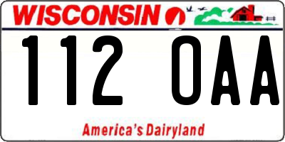WI license plate 112OAA