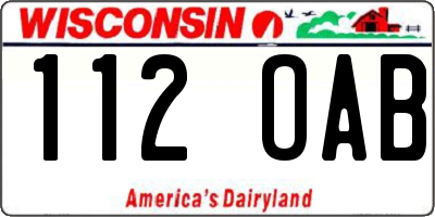 WI license plate 112OAB