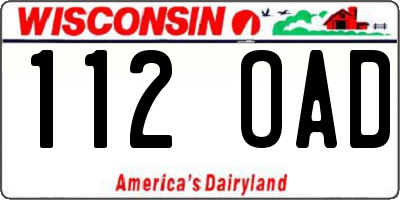 WI license plate 112OAD