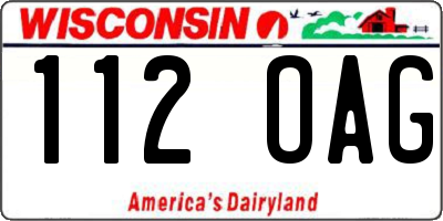 WI license plate 112OAG
