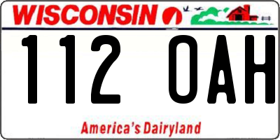 WI license plate 112OAH