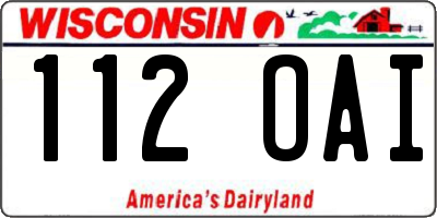 WI license plate 112OAI