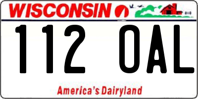 WI license plate 112OAL