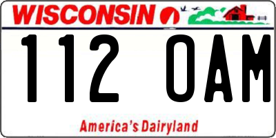WI license plate 112OAM