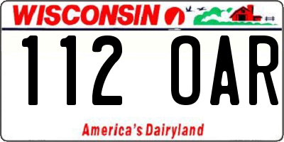 WI license plate 112OAR