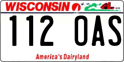 WI license plate 112OAS