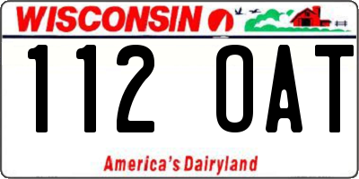WI license plate 112OAT