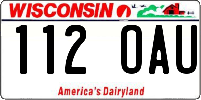 WI license plate 112OAU