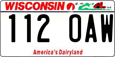 WI license plate 112OAW