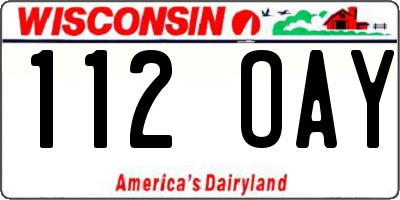 WI license plate 112OAY